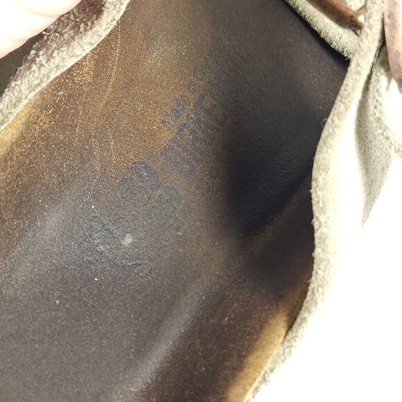 BIRKENSTOCK Women's Arizona US8 EU39 Taupe Suede SoftFB Slide Sandals - Picture 10 of 16